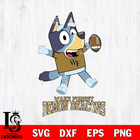 Wake Forest Demon Deacons Bluey Sport Football Svg Eps Dxf Png File,NCAA Svg Files,Bluey svg ,Digital Download ,Instant Download, Cricut File