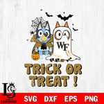 Wake Forest Demon Deacons Bluey Trick or Treat Halloween Svg Eps Dxf Png File, Digital Download, Instant Download