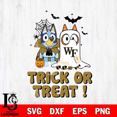 Wake Forest Demon Deacons Bluey Trick or Treat Halloween Svg Eps Dxf Png File, Digital Download, Instant Download