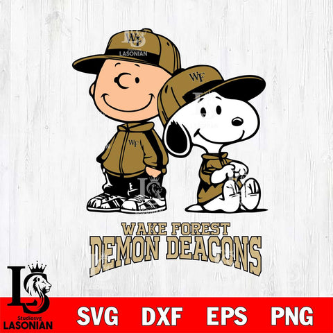 Wake Forest Demon Deacons Charlie Brown Snoopy Champions Svg Eps Dxf Png File, NCAA svg , Digital Download , Instant Download, Cricut File