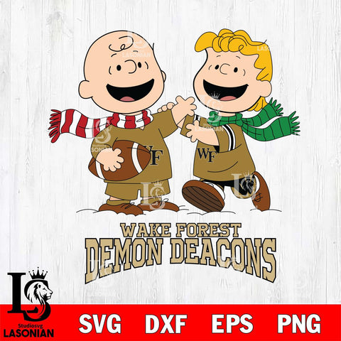 Wake Forest Demon Deacons Charlie Brown & Linus Football Cricut,Christmas SVG DXF EPS PNG FILE, NCAA Digital Download,Instant Download, Silhouette