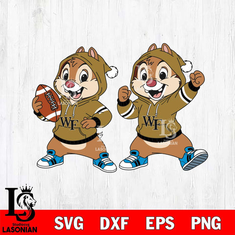 Wake Forest Demon Deacons Chip và Dale Football File Cut, NCAA SVG DXF EPS PNG FILE, Digital Download , Criucut , Silhouette
