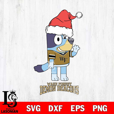 Wake Forest Demon Deacons Christmas Bluey Say Hi Cut Files,Bluey Cricut,Christmas Svg , Bluey svg , Digital Download, dxf eps png pdf file