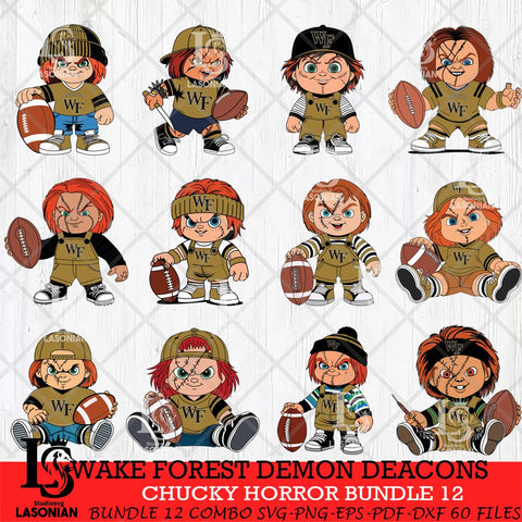 Wake Forest Demon Deacons Chucky Horror Bundle 12 SVG Eps Dxf Png File, Bundle NCAA svg, Digital Download, Instant Download