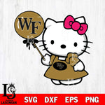 Wake Forest Demon Deacons Cute Hello Kitty 2 Svg Eps Dxf Png File, Digital Download, Instant Download