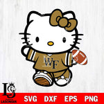 Wake Forest Demon Deacons Cute Hello Kitty Football 7 Svg Eps Dxf Png File, NCAA svg, Digital Download, Instant Download