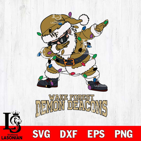 Wake Forest Demon Deacons Dabbing Santa Claus Ugly Christmas Svg dxf eps png pdf file,NCAA svg,Digital Download,Cricut file