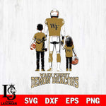 Wake Forest Demon Deacons Father And Child Football SVG DXF EPS PNG FILE,NCAA SVG, Father day Digital Download,Instant Download, Silhouette