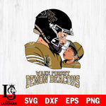 Wake Forest Demon Deacons Father And Child Rugby SVG DXF EPS PNG FILE,NCAA SVG, Father day Digital Download,Instant Download, Silhouette