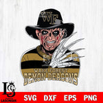 Wake Forest Demon Deacons Freddy Krueger Horror Halloween Svg Eps Dxf Png File, NCAA svg, Digital Download, Instant Download