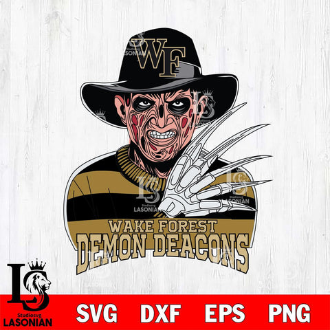 Wake Forest Demon Deacons Freddy Krueger Horror Halloween Svg Eps Dxf Png File, NCAA svg, Digital Download, Instant Download