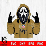 Wake Forest Demon Deacons Ghostface Scream Football Halloween Svg Eps Dxf Png File, NCAA svg, Digital Download, Instant Download