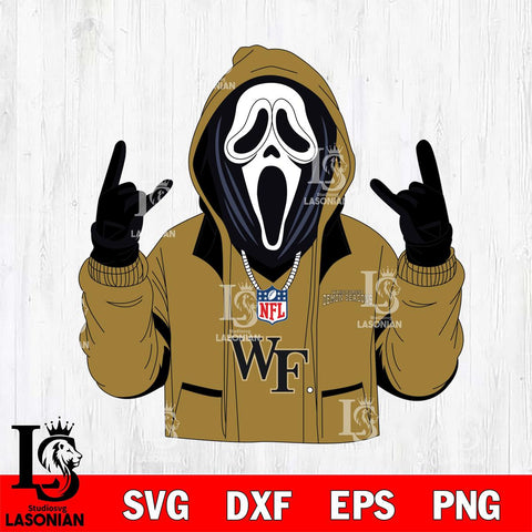 Wake Forest Demon Deacons Ghostface Scream Football Halloween Svg Eps Dxf Png File, NCAA svg, Digital Download, Instant Download