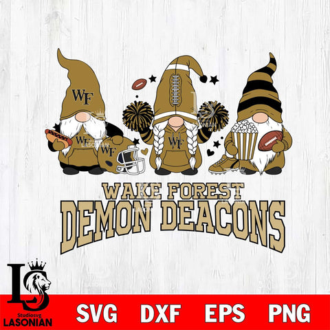 Wake Forest Demon Deacons Gnome Fan File Cut, NCAA SVG, Digital Download , Criucut , Silhouette