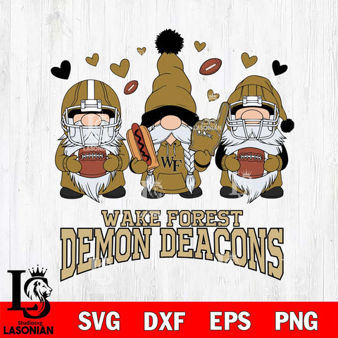 Wake Forest Demon Deacons Gnome Rugby File Cut, NCAA SVG, Digital Download , Criucut , Silhouette