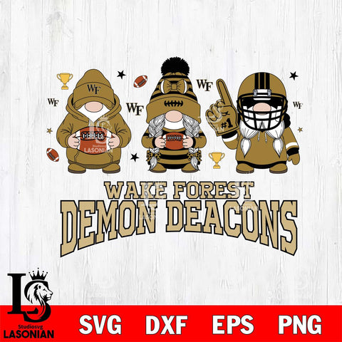 Wake Forest Demon Deacons Gnome #1 Football File Cut, NCAA SVG, Digital Download , Criucut , Silhouette