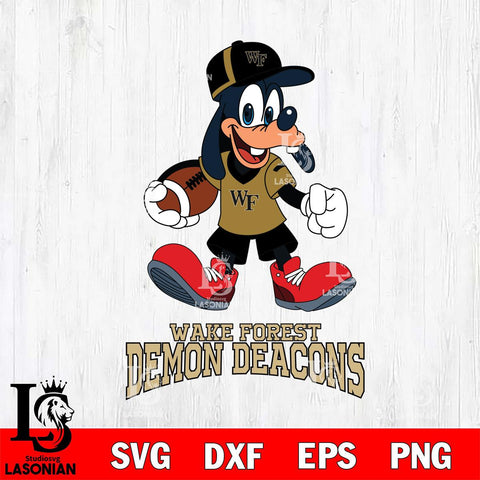 Wake Forest Demon Deacons Goofy Football Player SVG DXF EPS PNG FILE,NCAA svg ,Football Digital Download,Instant Download, Silhouette