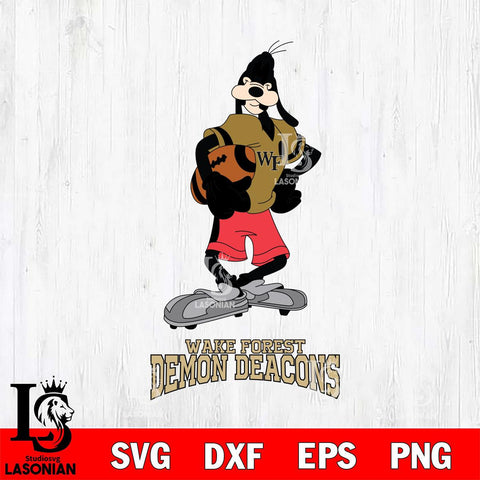 Wake Forest Demon Deacons Goofy Player SVG DXF EPS PNG FILE,NCAA svg ,Football Digital Download,Instant Download, Silhouette