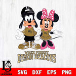 Wake Forest Demon Deacons Goofy and Minnie mouse Football SVG DXF EPS PNG FILE,NCAA svg ,Football Digital Download,Instant Download, Silhouette