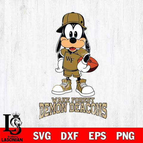 Wake Forest Demon Deacons Goofy rugby SVG DXF EPS PNG FILE,NCAA svg ,Football Digital Download,Instant Download, Silhouette