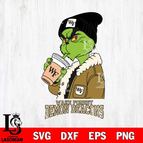 Wake Forest Demon Deacons Grinch Bougie Football Svg Eps Dxf Png File, Digital Download, Instant Download