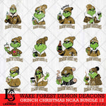 Wake Forest Demon Deacons Grinch Christmas NCAA Bundle 12 Svg Eps Dxf Png File,Cricut files, Digital Download, Instant Download