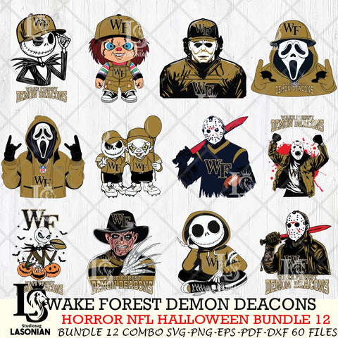 Wake Forest Demon Deacons Halloween Bundle 12 SVG Svg Eps Dxf Png File, NCAA bundle svg, Digital Download, Instant Download