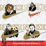 Wake Forest Demon Deacons Halloween Nike NCAA Bundle 4 Svg Eps Dxf Png File, Digital Download, Instant Download