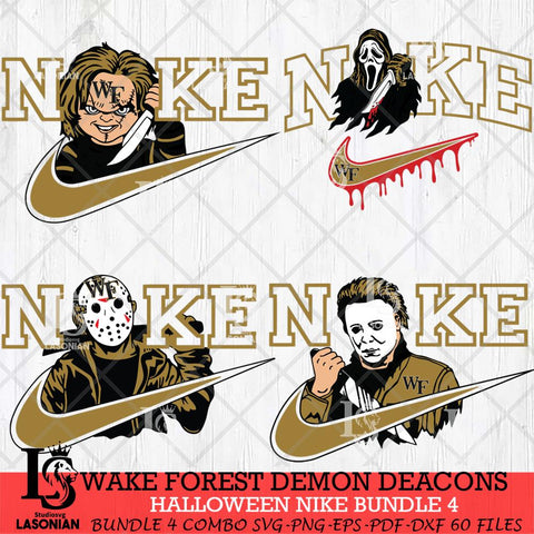 Wake Forest Demon Deacons Halloween Nike NCAA Bundle 4 Svg Eps Dxf Png File, Digital Download, Instant Download