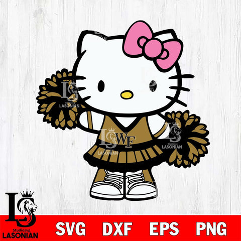 Wake Forest Demon Deacons Hello Kitty Cheerleader 11 Svg Eps Dxf Png File, Digital Download, Instant Download
