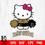 Wake Forest Demon Deacons Hello Kitty Cheerleader 2 Svg Eps Dxf Png File, Digital Download, Instant Download