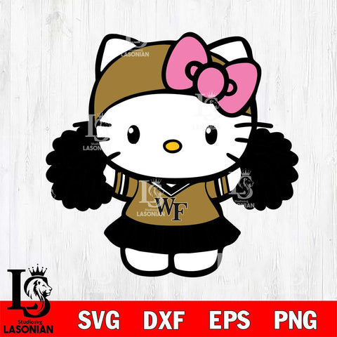 Wake Forest Demon Deacons Hello Kitty Cheerleader 5 Svg Eps Dxf Png File, Digital Download, Instant Download