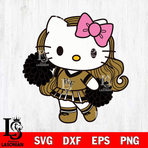 Wake Forest Demon Deacons Hello Kitty Cheerleader 7 Svg Eps Dxf Png File, Digital Download, Instant Download
