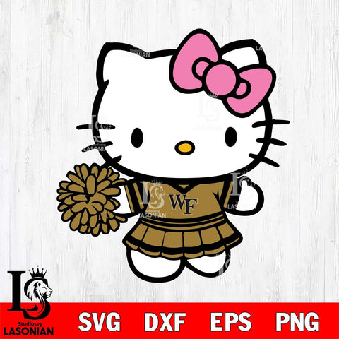 Wake Forest Demon Deacons Hello Kitty Cheerleader 8 Svg Eps Dxf Png File, Digital Download, Instant Download