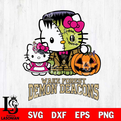 Wake Forest Demon Deacons Hello Kitty Horror 10 Svg Eps Dxf Png File, Digital Download