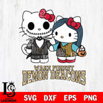Wake Forest Demon Deacons Hello Kitty Horror 11 Svg Eps Dxf Png File, Digital Download