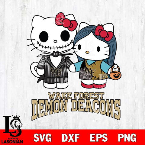 Wake Forest Demon Deacons Hello Kitty Horror 11 Svg Eps Dxf Png File, Digital Download