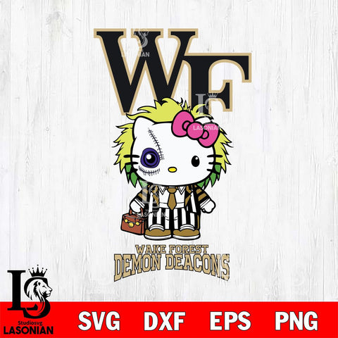 Wake Forest Demon Deacons Hello Kitty Horror 8 Svg Eps Dxf Png File, Digital Download