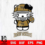 Wake Forest Demon Deacons Hello Kitty NCAA 1 Svg Eps Dxf Png File, Digital Download, Instant Download