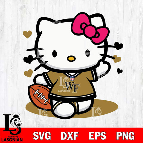 Wake Forest Demon Deacons Hello Kitty sport 10 Svg Eps Dxf Png File, NCAA svg, Digital Download, Instant Download
