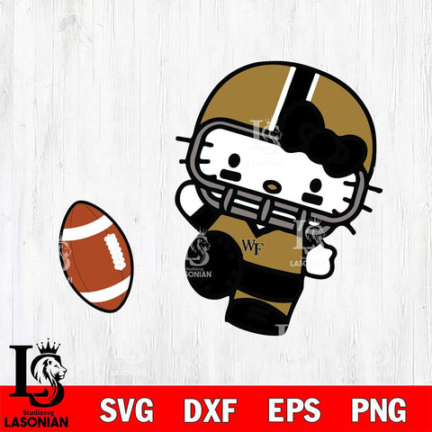 Wake Forest Demon Deacons Hello Kitty sport 12 Svg Eps Dxf Png File, NCAA svg, Digital Download, Instant Download