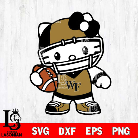 Wake Forest Demon Deacons Hello Kitty sport 2 Svg Eps Dxf Png File, NCAA svg, Digital Download, Instant Download