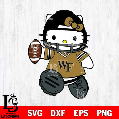 Wake Forest Demon Deacons Hello Kitty sport Svg Eps Dxf Png File, NCAA svg, Digital Download, Instant Download