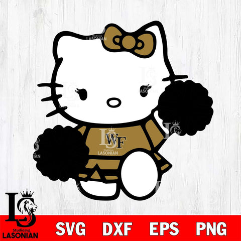 Wake Forest Demon Deacons Hello Kitty sport 4 Svg Eps Dxf Png File, NCAA svg, Digital Download, Instant Download