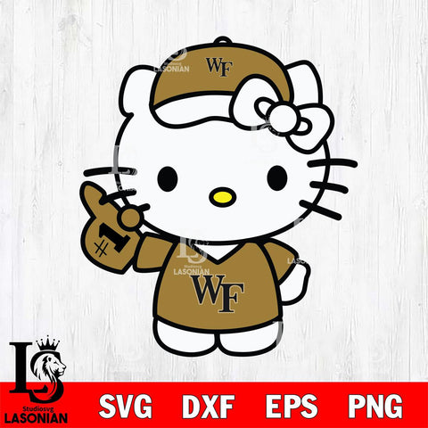 Wake Forest Demon Deacons Hello Kitty sport 5 Svg Eps Dxf Png File, NCAA svg, Digital Download, Instant Download