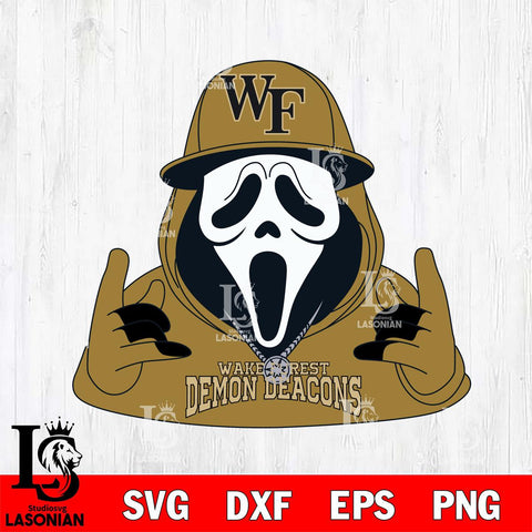 Wake Forest Demon Deacons Horror Character Ghostface Sport Svg Eps Dxf Png File, NCAA svg, Digital Download, Instant Download