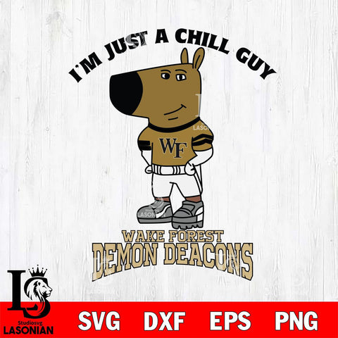 Wake Forest Demon Deacons I'm Just A Chill Guy Football Svg Eps Dxf Png File,NCAA Svg Files,Chill Guy svg ,Digital Download ,Instant Download, Cricut File