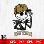 Wake Forest Demon Deacons Jack Skellington 3 Halloween Svg Eps Dxf Png File, NCAA svg, Digital Download, Instant Download