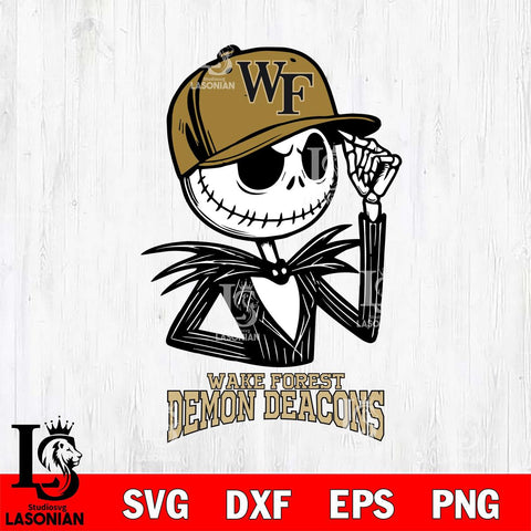 Wake Forest Demon Deacons Jack Skellington 3 Halloween Svg Eps Dxf Png File, NCAA svg, Digital Download, Instant Download