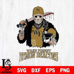 Wake Forest Demon Deacons Jason Voorhees 2 Svg Eps Dxf Png File, Digital Download